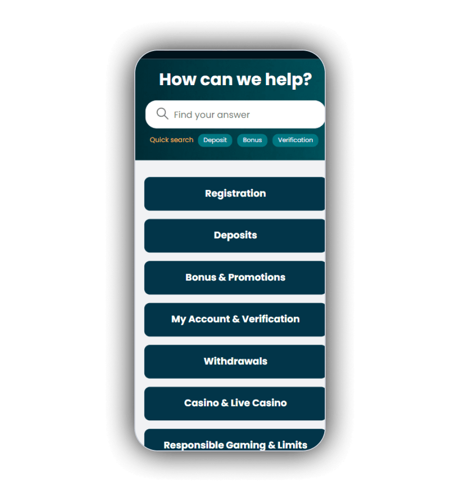Howzit Casino support